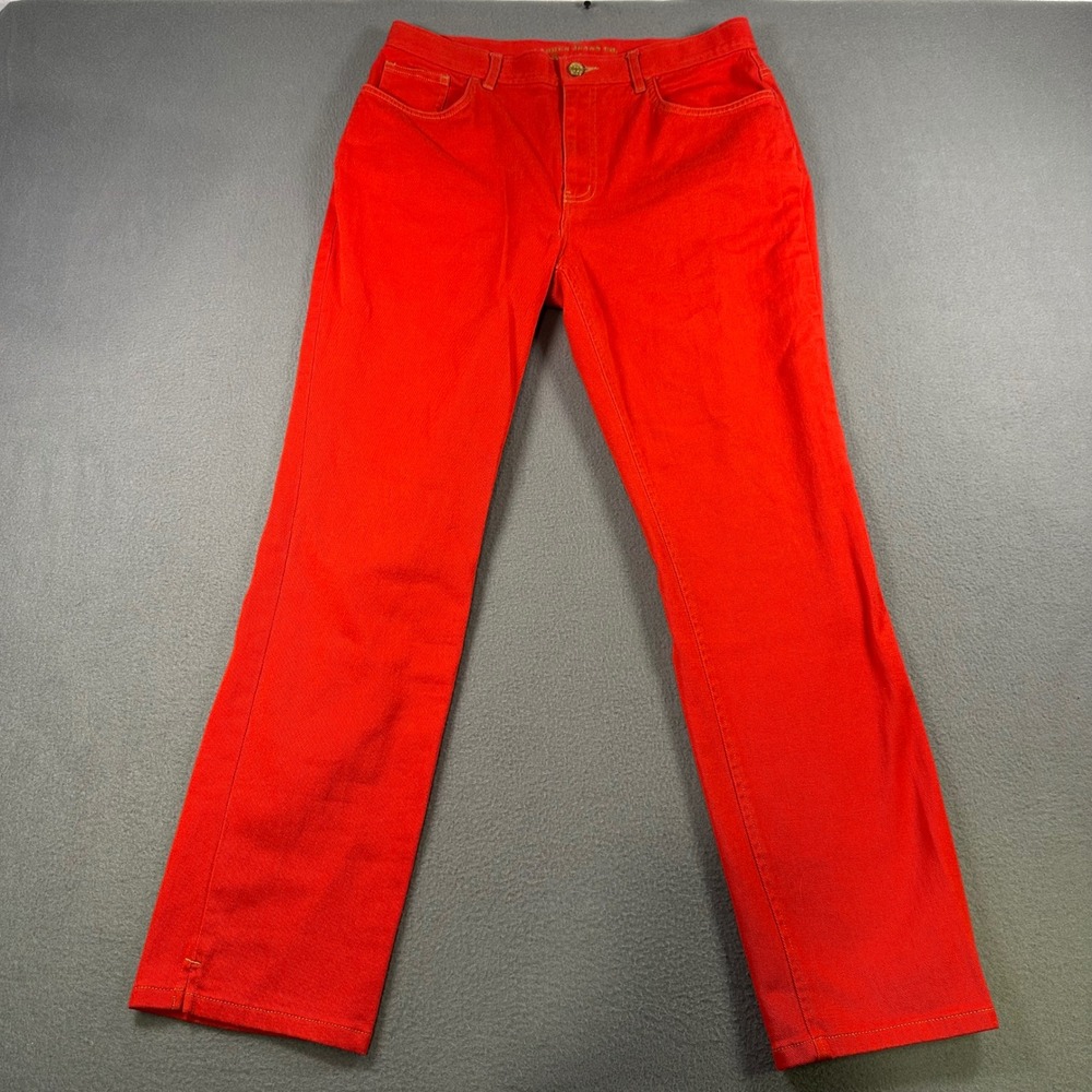 Lauren Ralph Lauren Jeans Co Womens Red Straight Leg Denim Pants Size 8